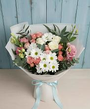 Букет цветов из:  Розы, Лизиантусы и Хризантемы в Дорогино