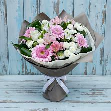 Букет цветов из:  Герберы, Альстромерии и Хризантемы в Дорогино