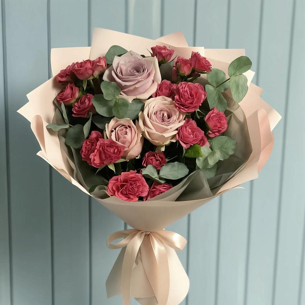 Букет цветов из: Гвоздики и Розы в Дорогино