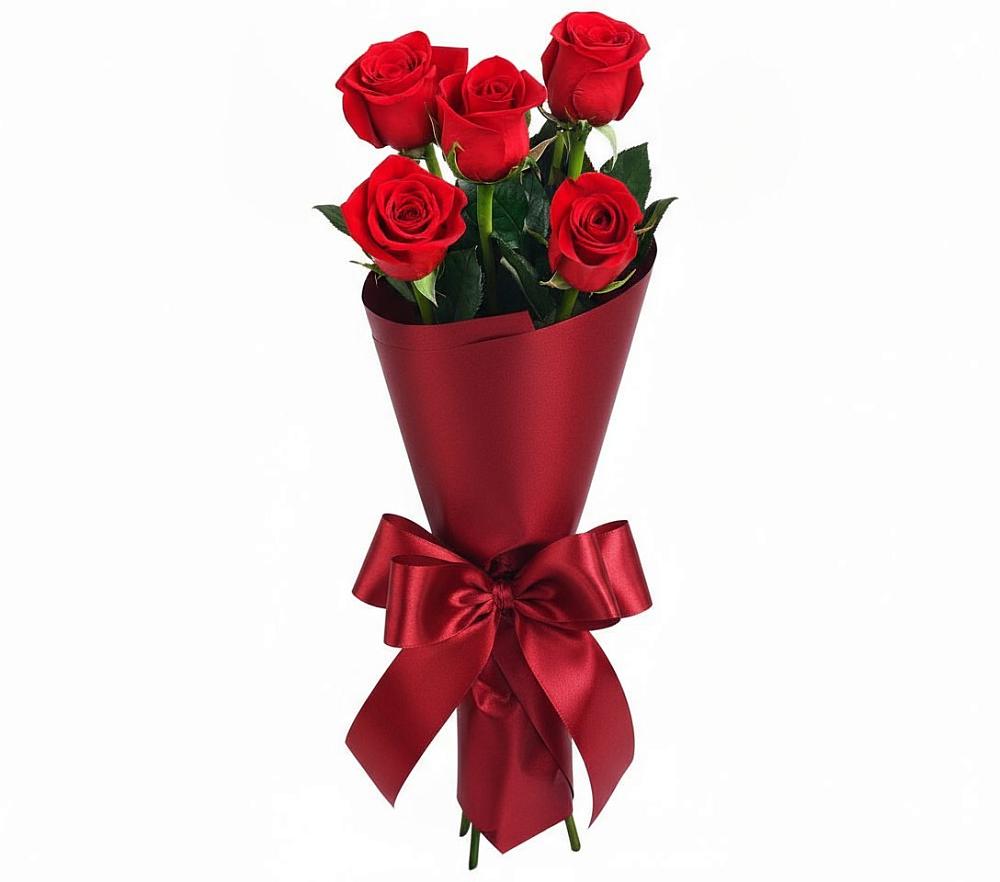 Букет 5 Красных роз Эдлесс Лав в Дорогино
