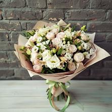 Букет цветов из:  Альстромерии, Розы и Хризантемы в Дорогино