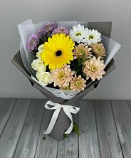 Букет цветов из:  Розы, Герберы и Хризантемы в Дорогино