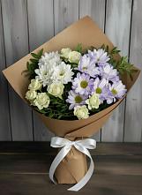 Букет цветов из:  Хризантемы и Розы в Дорогино