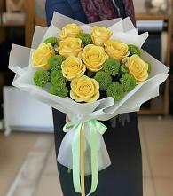 Букет цветов из:  Хризантемы и Розы в Дорогино