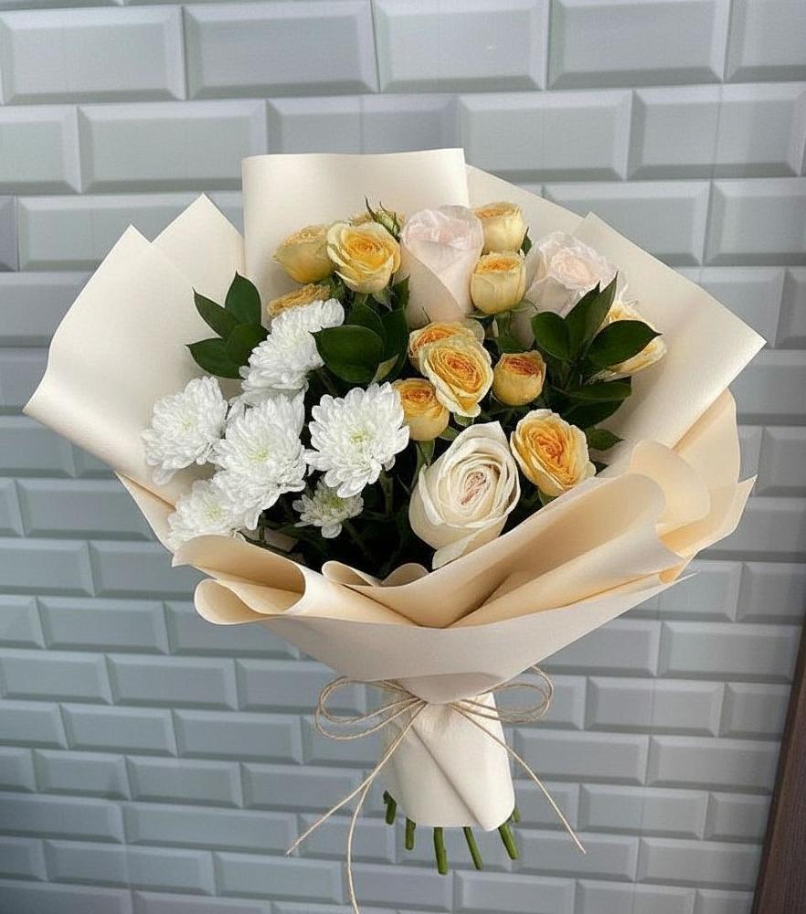 Букет цветов из: Розы и Хризантемы в Дорогино