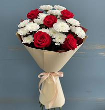 Букет цветов из:  Розы и Хризантемы в Дорогино
