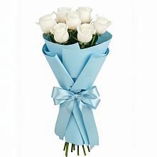 Букет 7 белых роз Проуд в Дорогино