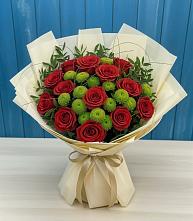 Букет цветов из:  Розы и Хризантемы в Дорогино