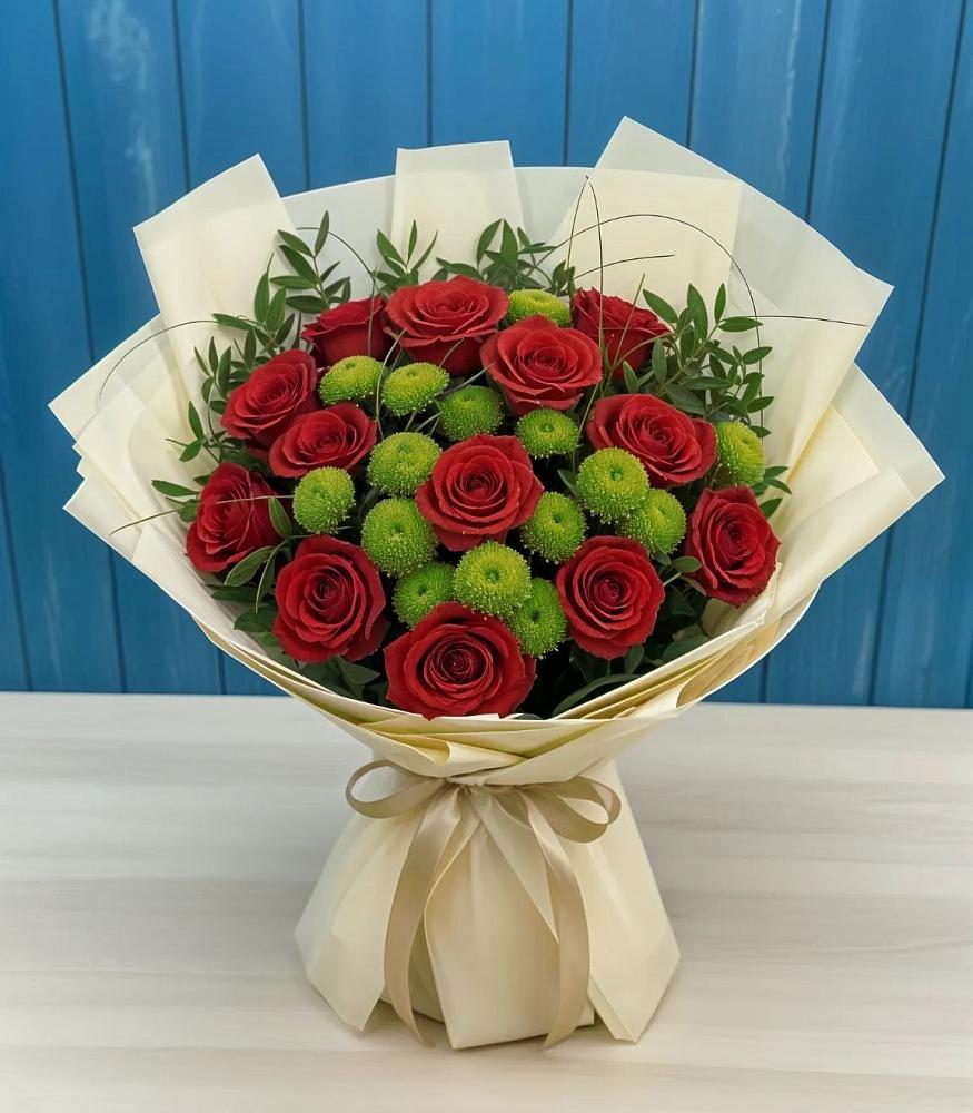 Букет цветов из: Розы и Хризантемы в Дорогино